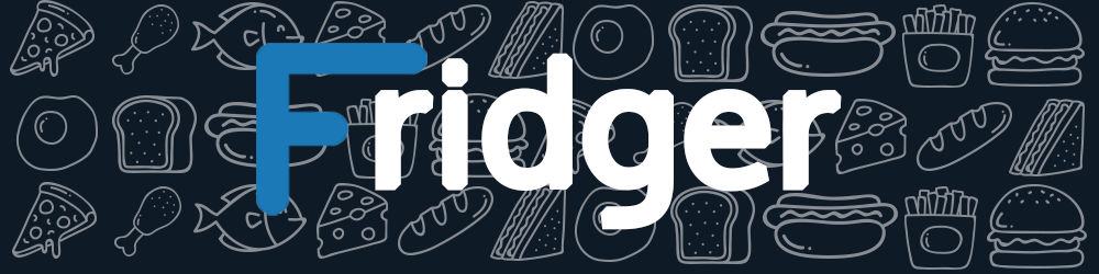 Fridger logo over food